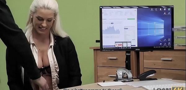  LOAN4K. Busty blonde Blanche gives herself to loan agent in office